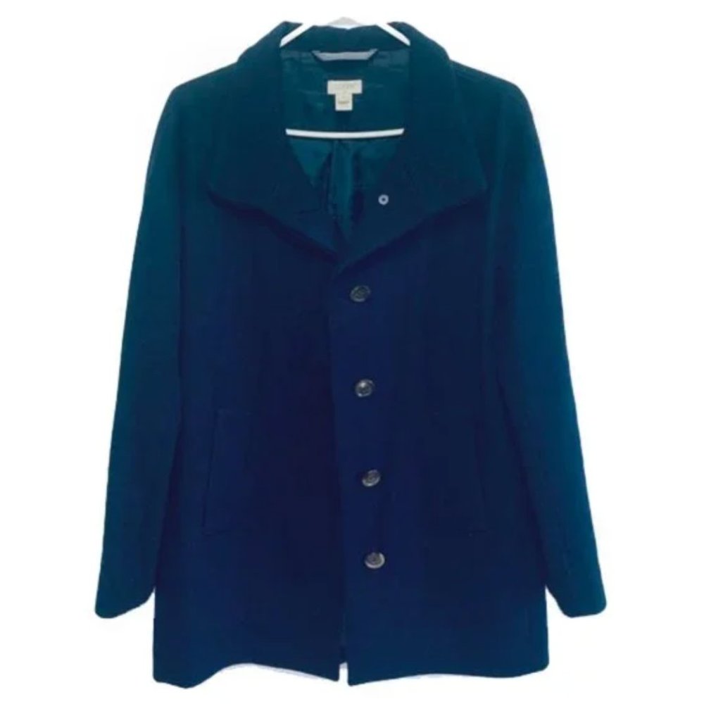J. Crew Navy Blue Wool Blend Coat